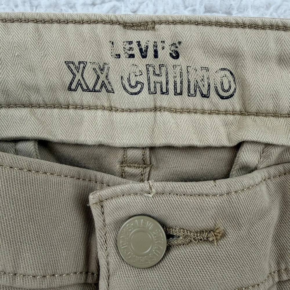 Levis XX Chino Pants Mens 28x30 (28x28) Beige Slim Taper Stretch Canvas Casual